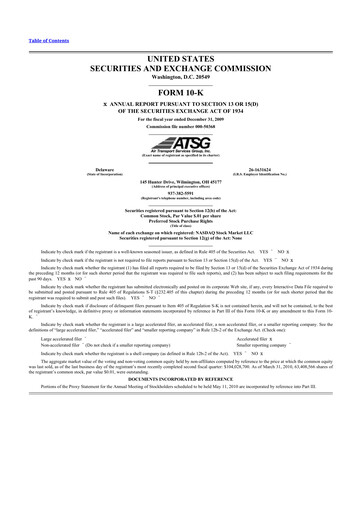 Thumbnail Air Transport Services Group 10-K Annual Report 