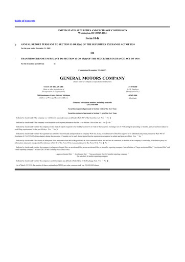 Thumbnail General Motors 10-K Annual Report 