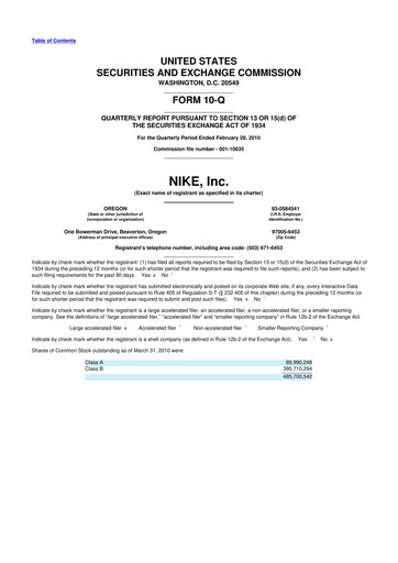 Vorschaubild Nike 10-Q Quartalsbericht  