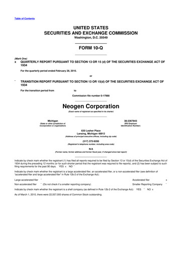 Thumbnail Neogen 10-Q Quarterly Report FY 