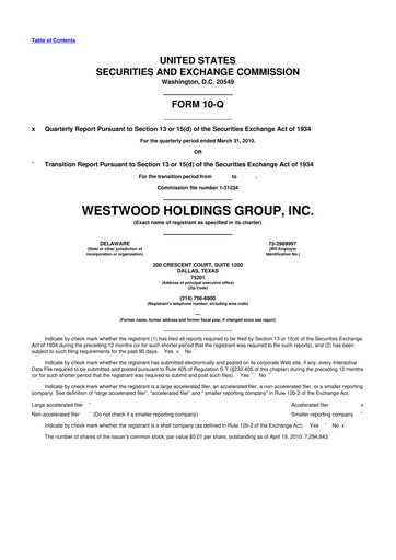 Vorschaubild Westwood Holdings Group 10-Q Quartalsbericht  