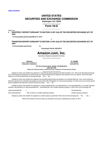 Thumbnail Amazon 10-Q Quarterly Report FY2010 