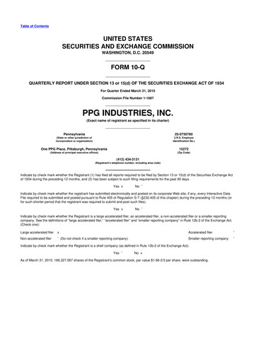 Thumbnail PPG Industries
 10-Q Quarterly Report FY2010 