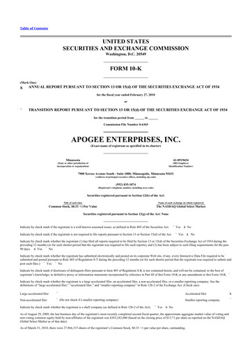 Thumbnail Apogee Enterprises 10-K Annual Report 