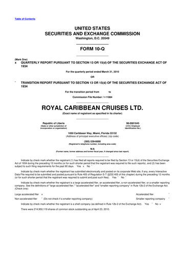 Vorschaubild Royal Caribbean Group 10-Q Quartalsbericht  