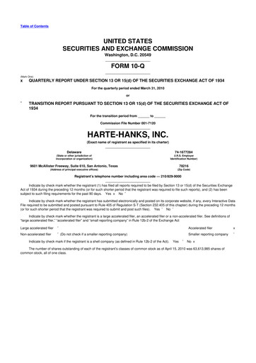 Miniature Harte Hanks 10-Q Rapport trimestriel  