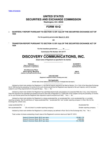 Thumbnail Warner Bros. Discovery 10-Q Quarterly Report FY2010 