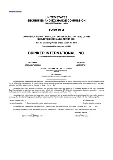 Thumbnail Brinker International
 10-Q Quarterly Report FY 