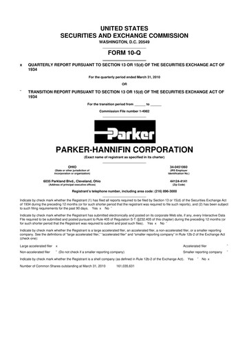 Thumbnail Parker-Hannifin
 10-Q Quarterly Report FY2010 