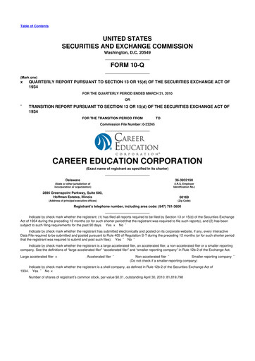 Miniature Perdoceo Education 10-Q Rapport trimestriel 2010 