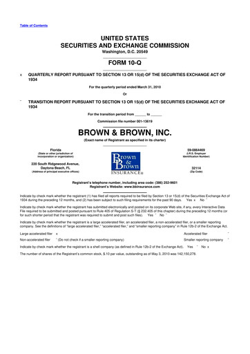 Thumbnail Brown & Brown
 10-Q Quarterly Report FY 