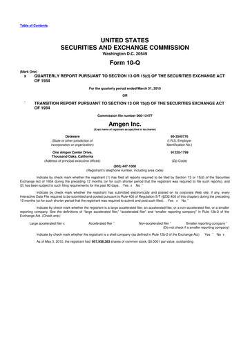 Vorschaubild Amgen 10-Q Quartalsbericht 2010 
