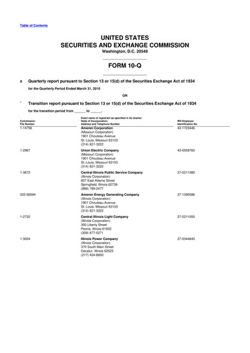 Thumbnail Ameren
 10-Q Quarterly Report FY2010 