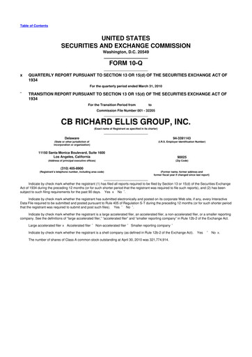 Thumbnail CBRE Group
 10-Q Quarterly Report FY 