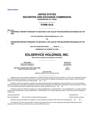 Thumbnail EXL Service
 10-Q Quarterly Report FY 