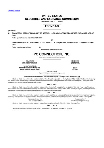 Thumbnail PC Connection
 10-Q Quarterly Report FY 