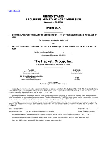 Thumbnail The Hackett Group

 10-Q Quarterly Report FY 