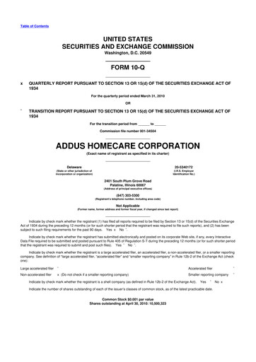 Thumbnail 
Addus HomeCare 10-Q Quarterly Report FY 