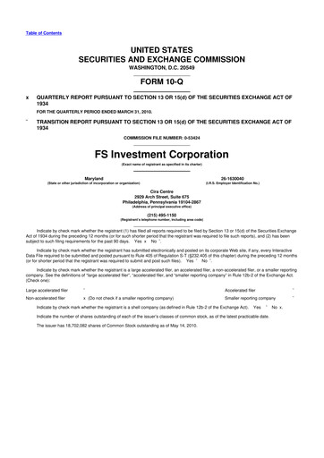 Thumbnail FS KKR Capital
 10-Q Quarterly Report FY 