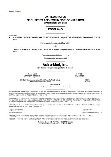 Thumbnail AstroNova, Inc. 10-Q Quarterly Report FY 