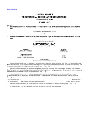 Thumbnail Autodesk 10-Q Quarterly Report FY2011 