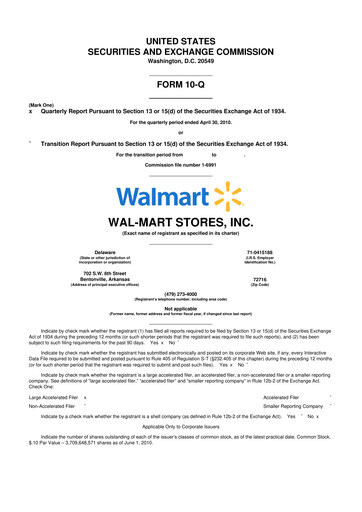 Thumbnail Walmart 10-Q Quarterly Report FY2011 