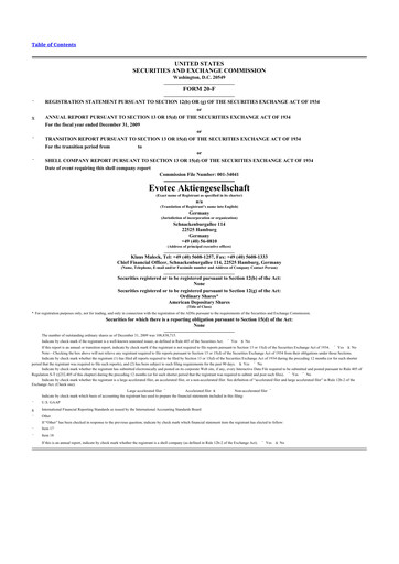 Thumbnail Evotec 20-F Annual Report 