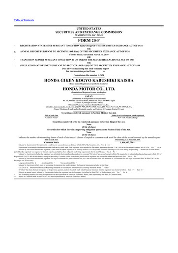 Thumbnail Honda 20-F Annual Report 2010