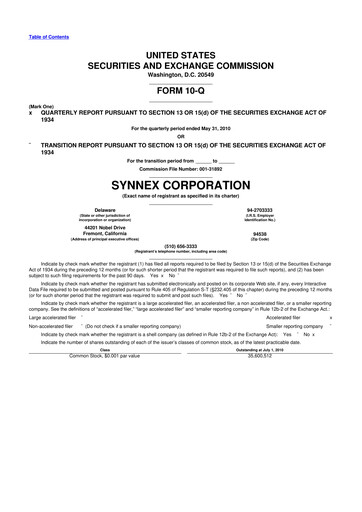 Thumbnail TD Synnex 10-Q Quarterly Report FY 