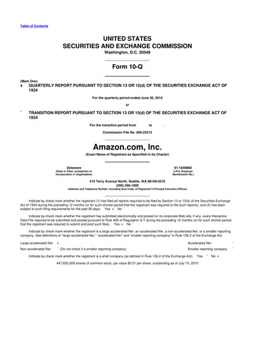 Thumbnail Amazon 10-Q Quarterly Report FY2010 
