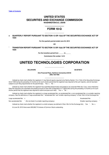 Vorschaubild RTX 10-Q Quartalsbericht 2010 