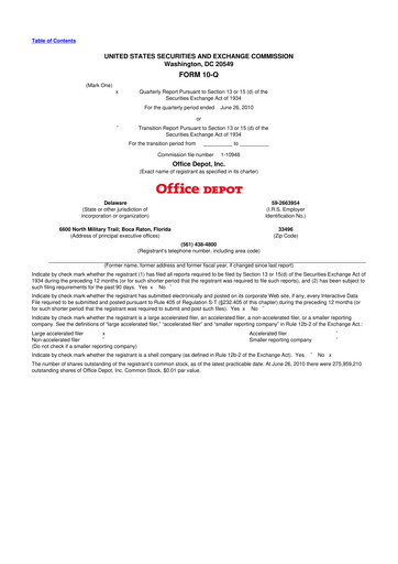 Thumbnail The ODP Corporation
 10-Q Quarterly Report FY2010 