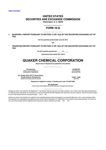 Thumbnail Quaker Houghton 10-Q Quarterly Report FY 