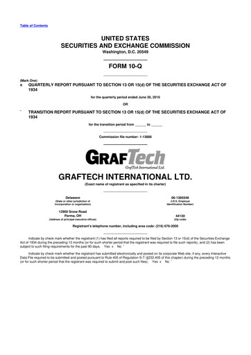Miniature GrafTech 10-Q Rapport trimestriel 2010 