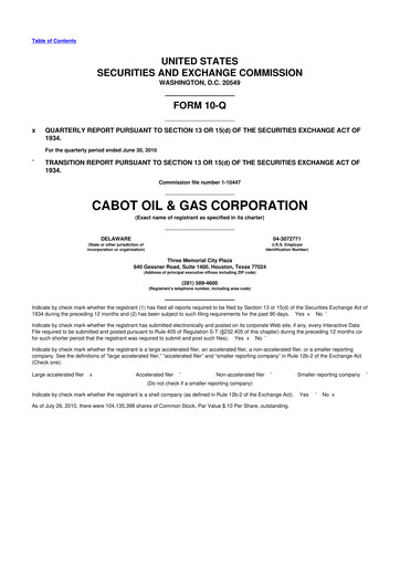 Thumbnail Coterra Energy 10-Q Quarterly Report FY2010 