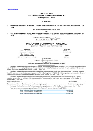 Thumbnail Warner Bros. Discovery 10-Q Quarterly Report FY2010 