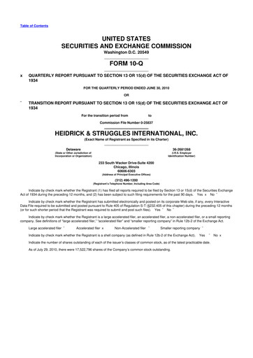 Miniature Heidrick & Struggles

 10-Q Rapport trimestriel  