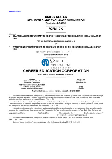 Miniature Perdoceo Education 10-Q Rapport trimestriel 2010 