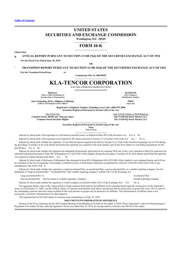 Thumbnail KLA 10-K Annual Report 