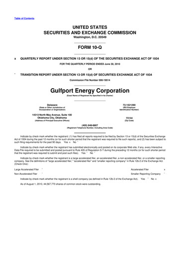 Thumbnail Gulfport Energy 10-Q Quarterly Report FY 