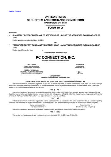 Thumbnail PC Connection
 10-Q Quarterly Report FY 