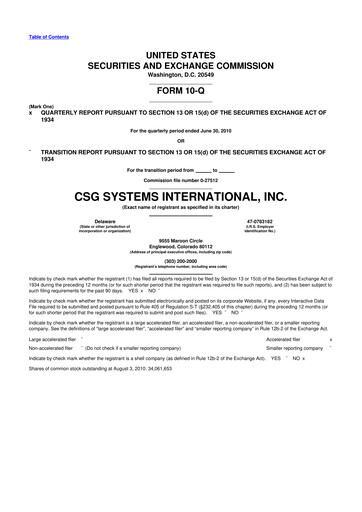 Thumbnail CSG International
 10-Q Quarterly Report FY 