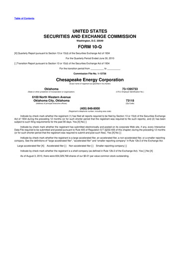 Thumbnail Expand Energy 10-Q Quarterly Report FY2010 
