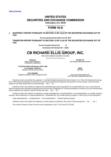 Thumbnail CBRE Group
 10-Q Quarterly Report FY2010 