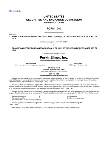 Thumbnail Revvity 10-Q Quarterly Report FY2010 