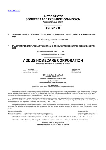 Thumbnail 
Addus HomeCare 10-Q Quarterly Report FY 