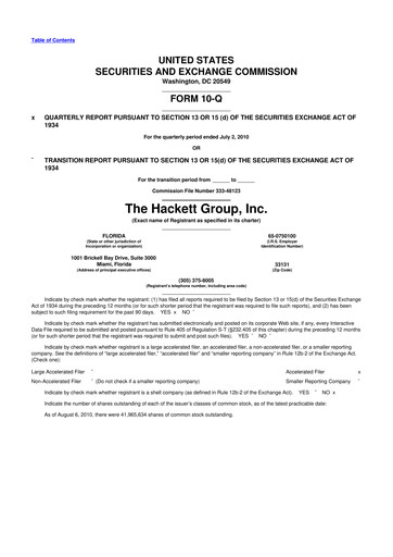 Thumbnail The Hackett Group

 10-Q Quarterly Report FY 