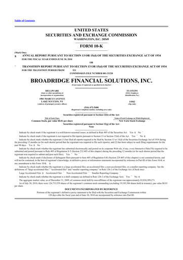 Thumbnail Broadridge Financial Solutions
 10-K Annual Report 