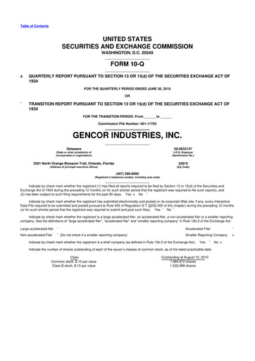 Thumbnail Gencor Industries
 10-Q Quarterly Report FY 