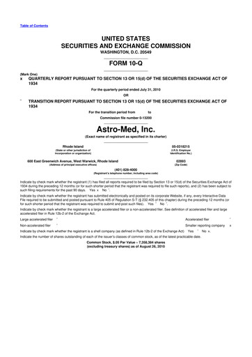 Thumbnail AstroNova, Inc. 10-Q Quarterly Report FY 